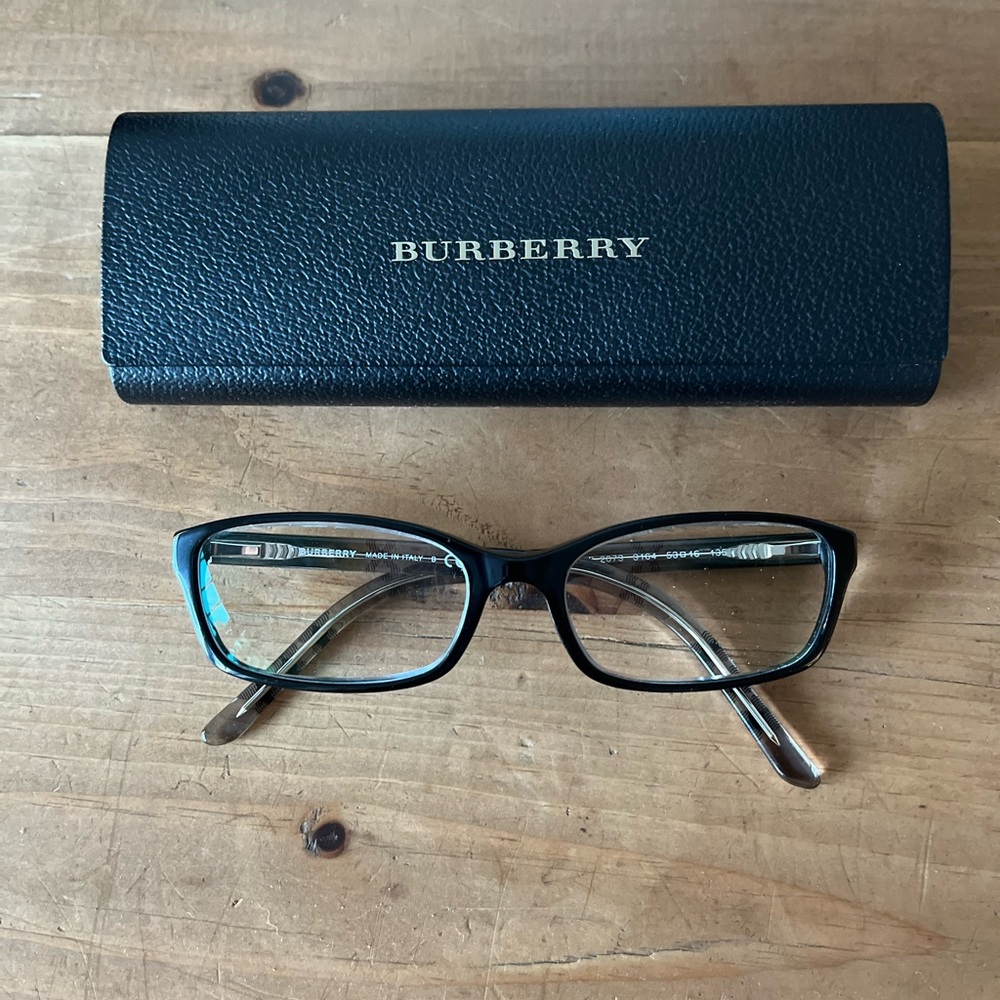 Burberry Eyeglasses Frames Style 2073 Black Plaid Detail - Picture 1 of 8